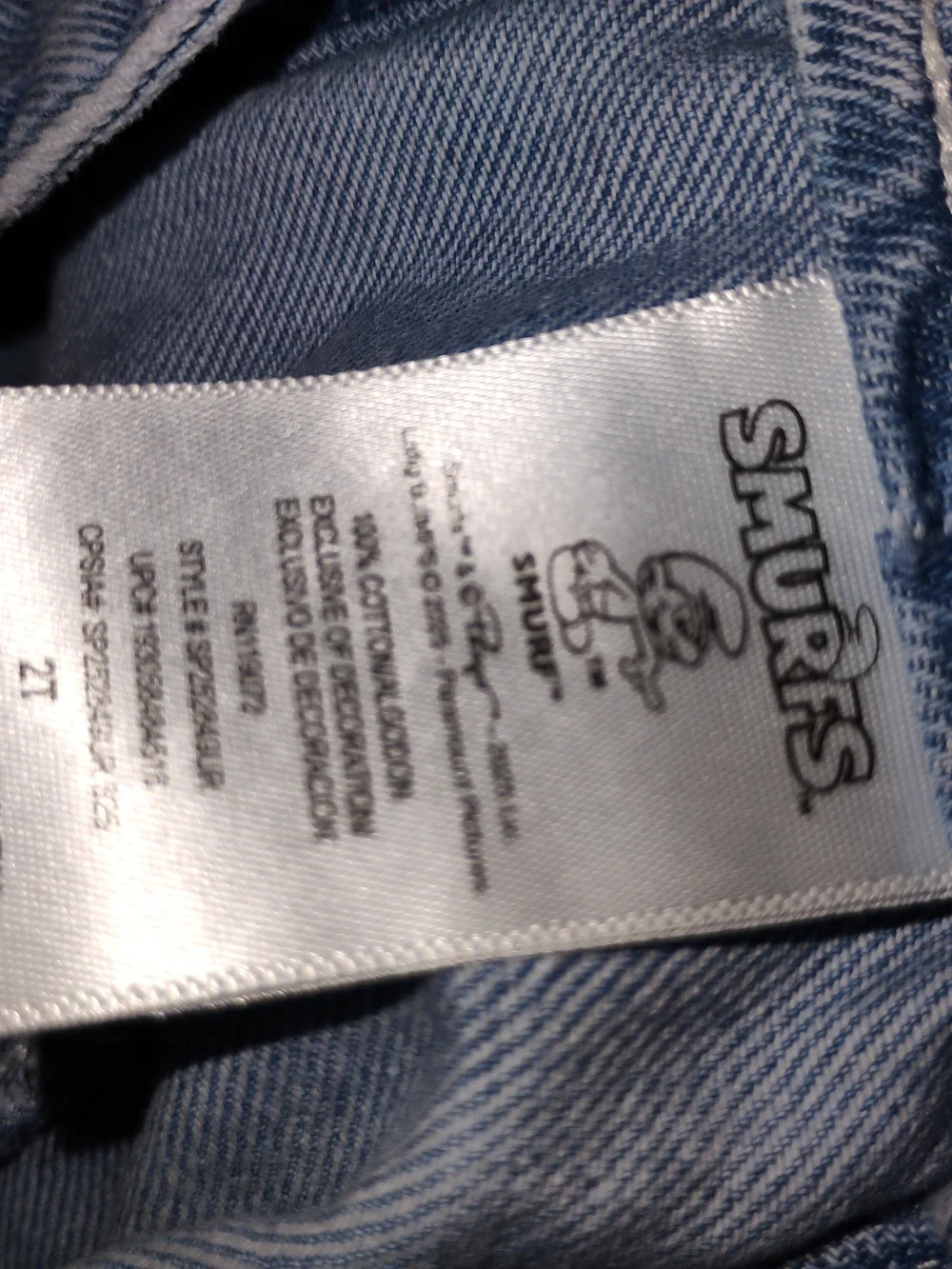 Smurfs 2t Boys Overall Outfit